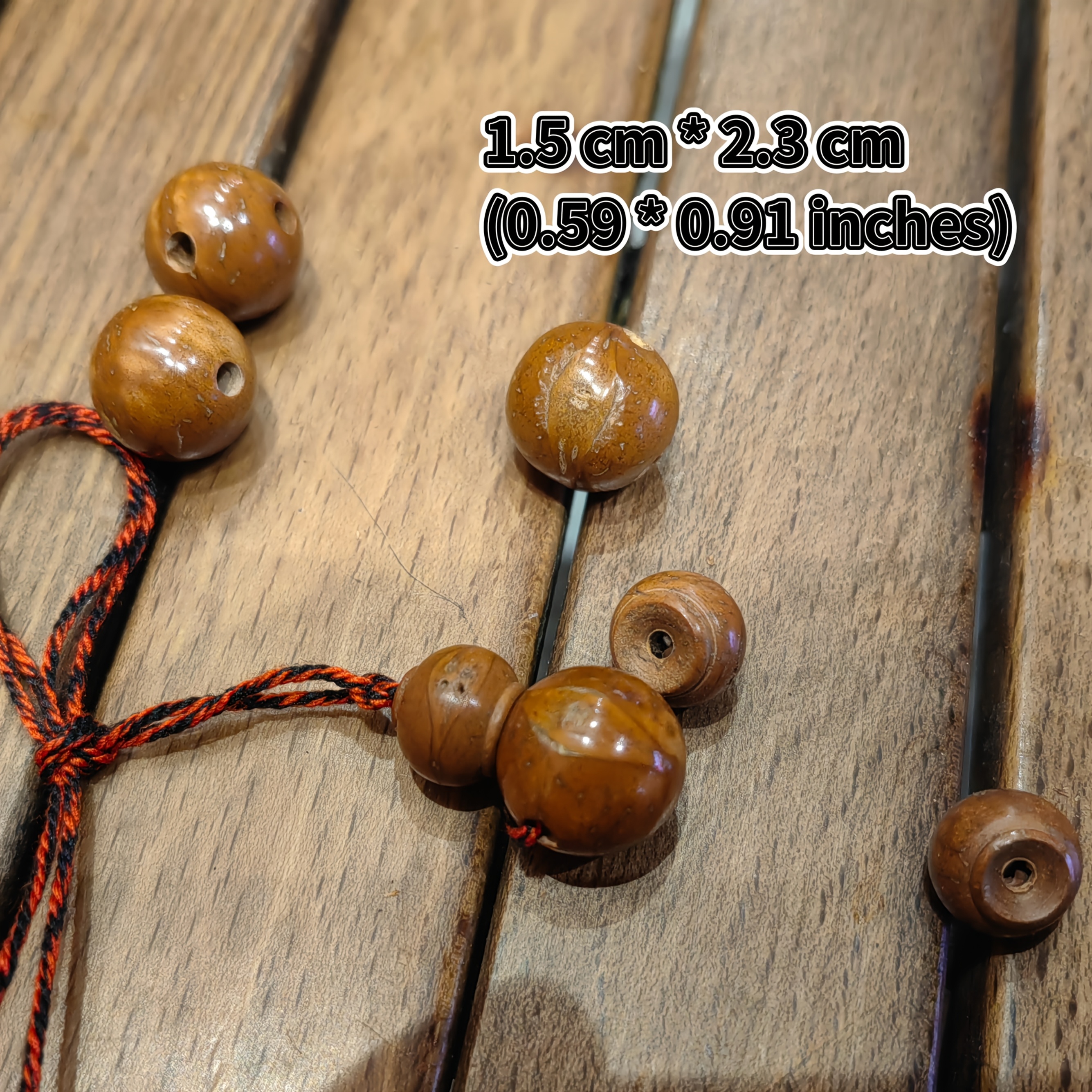 Natural Dark Brown Phoenix Eye Bodhi Beads, 3pcs Set